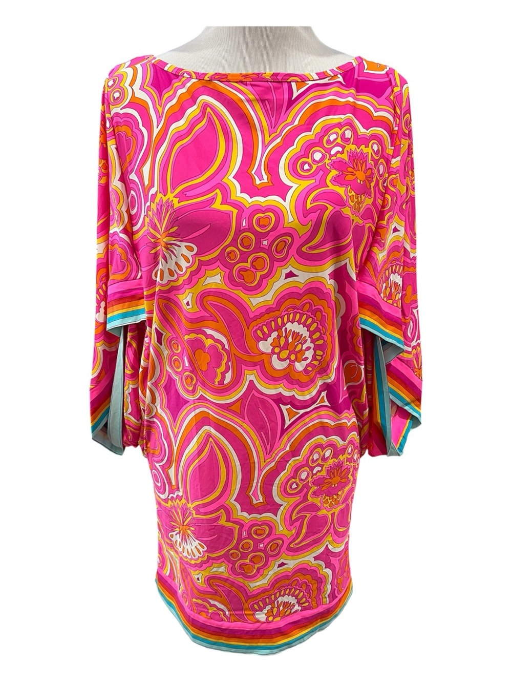 Trina Turk 25th Anniversary Morning Sunrise Swim Cover Tunic Kaftan Large - Picture 2 of 9